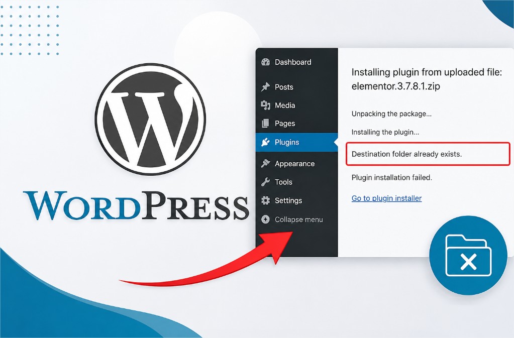 Cómo solucionar el error “Destination Folder Already Exists” en WordPress