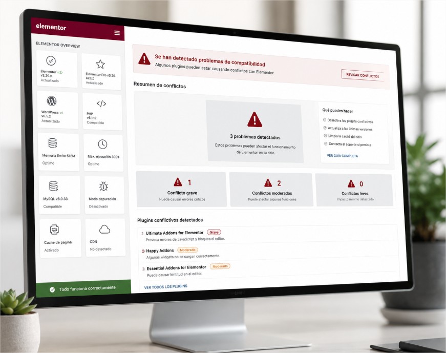 Cómo solucionar problemas de compatibilidad con Elementor y plugins